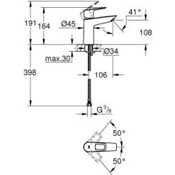 Grohe Einhand-Waschtischbatterie BauEdge Neu, M-Size -GROHE SHOP 56536497 2