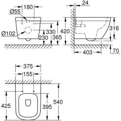 Grohe Euro Keramik Wand-Tiefspül-WC -GROHE SHOP 56536508 3