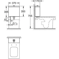 Grohe Cube Keramik Aufputz-Spülkasten, Anschluss Unten -GROHE SHOP 56538290 2
