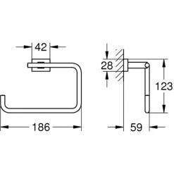 Grohe Essentials Cube Handtuchring Eckig Chrom 40510001 -GROHE SHOP 57027150 2