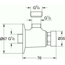 GROHE Contropress Selbstschluss-Brauseventil, DN 15 Markierung Blau Chrom, 36179000 -GROHE SHOP 5798286 2