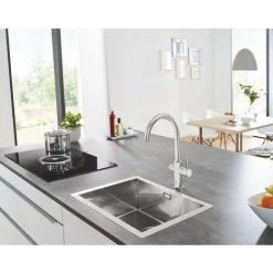 Grohe Blue Home DUO Starter Kit Mit Einhand Spültischbatterie Mit C-Auslauf Supersteel