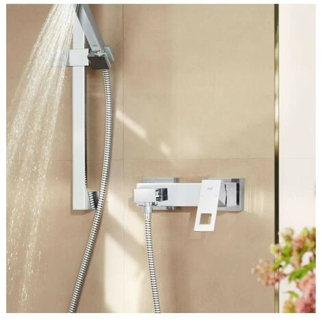 Grohe Eurocube Brausebatterie Wandmontage, Eigensicher, Chrom 4 Grohe Eurocube Brausebatterie Wandmontage, Eigensicher, Chrom – Bild 2