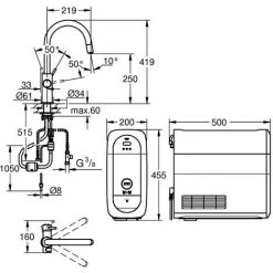 Grohe Blue Home C-Auslauf Starter Kit, Auszb. Mouss. BT/WIFI C-Ausl., Supersteel -GROHE SHOP 58478448 4