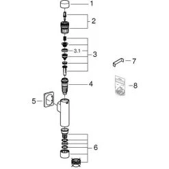 Grohe Rondo A.S. Druckspüler Für WC, Integrierte Vorabsperrung, Chrom -GROHE SHOP 58580409 3