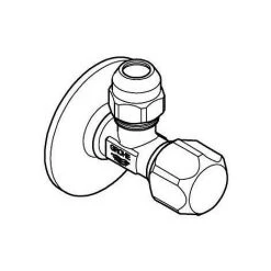 Grohe Eckventil, 3/8", Quetschv. Schubschaft Lang Rosette, Chrom -GROHE SHOP 58605609 3