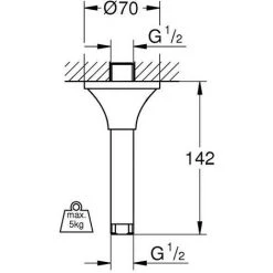 Grohe Rainshower Grandera Deckenauslass, Länge 142 Mm -GROHE SHOP 58605627 4