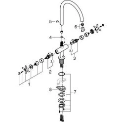 Grohe Atrio Zweigriff-Spültischbatterie, C-Auslauf, Chrom -GROHE SHOP 58605640 2