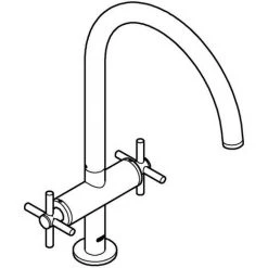 Grohe Atrio Zweigriff-Spültischbatterie, C-Auslauf, Chrom -GROHE SHOP 58605640 3