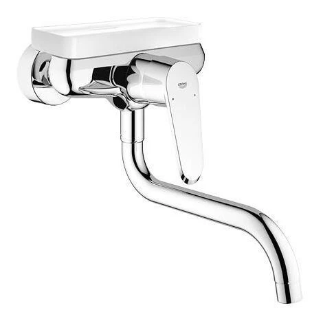 Grohe Eurodisc Cosmopolitan Einhand-Spültischbatterie, Wandmontage Rohrauslauf, Chrom 4 Grohe Eurodisc Cosmopolitan Einhand-Spültischbatterie, Wandmontage Rohrauslauf, Chrom – Bild 2