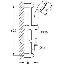 Grohe Tempesta 100 Brausestangenset 3 Strahlarten -GROHE SHOP 58605716 4