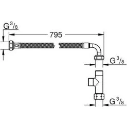 Grohe Installationsset Schlauch Und T-Stück, Aufsatz Bau Keramik, Chrom -GROHE SHOP 58605772 3