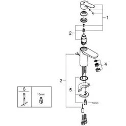 Grohe BauEdge Einhand Waschtischbatterie, S-Size, Versenkbare Kette, Chrom -GROHE SHOP 58605780 3