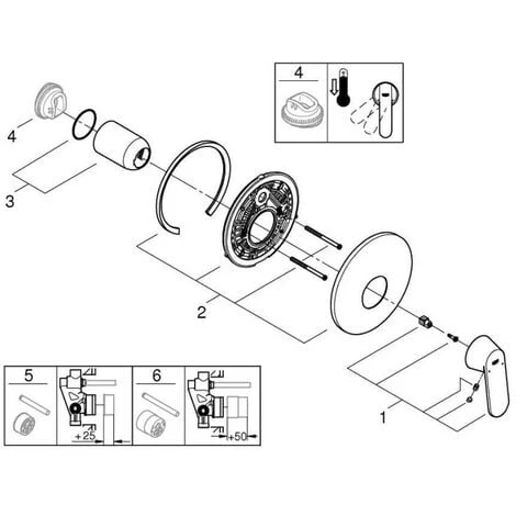 Grohe Eurosmart Cosmopolitan Einhand-Brausebatterie Verchromt 5 Grohe Eurosmart Cosmopolitan Einhand-Brausebatterie Verchromt – Bild 3