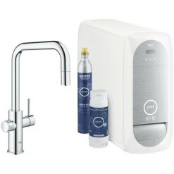 Grohe Blue Home U-Auslauf Starter Kit, Auszb. Mousseur BT/WIFI U-Auslauf, Chrom