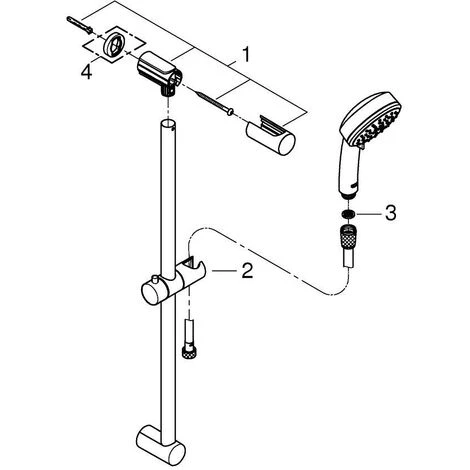 Grohe Tempesta Cosmopolitan 100 Brausestangenset 2 Strahlarten 4 Grohe Tempesta Cosmopolitan 100 Brausestangenset 2 Strahlarten – Bild 2