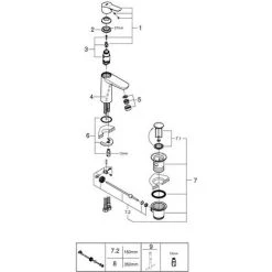 Grohe BauEdge Einhand-Waschtischbatterie, M-Size Mittelstellung Kalt, Chrom -GROHE SHOP 58605974 3
