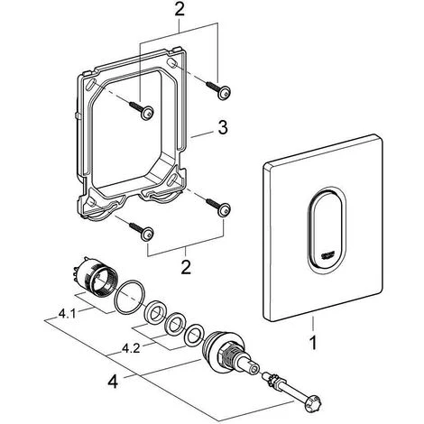 Grohe Arena Cosmopolitan Betätigungsplatte, Alpinweiß 4 Grohe Arena Cosmopolitan Betätigungsplatte, Alpinweiß – Bild 2