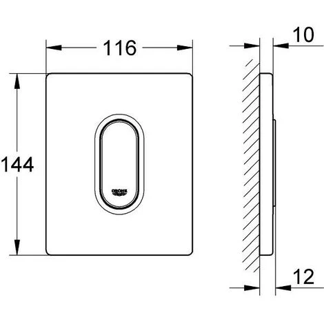 Grohe Arena Cosmopolitan Betätigungsplatte, Alpinweiß 6 Grohe Arena Cosmopolitan Betätigungsplatte, Alpinweiß – Bild 4