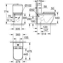 Grohe Ceramic Pack Stand-WC Der Spitzenklasse, Zulauf Unten (39462000) 9 Grohe Ceramic Pack Stand-WC Der Spitzenklasse, Zulauf Unten (39462000) -GROHE SHOP 59192480 4