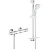 Grohe Grohtherm 800 Set Thermostat-Brausemischer + 2-Strahl-Handbrause + Brausestange + Schlauch + Ablage (34558000-TEMPESTA2) -GROHE SHOP 61890418 1