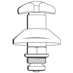 Grohe Oberteil 11507 Für UP-Ventile Trecorn Griff Markierung Blau 1" Chrom -GROHE SHOP 63694604 2