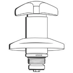 Grohe Oberteil 11505 Für UP-Ventile Trecorn Griff Markierung Rot 3/4" Chrom -GROHE SHOP 63694815 2