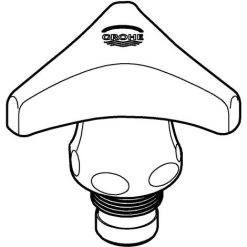 Grohe Oberteil 45967 Mit Trecorn Griff Markierung Rot 3/8" Chrom -GROHE SHOP 63694870 2