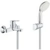 Grohe BauEdge Wannen-/Brausen-Einhandmischer-Set + Tempesta 100 2-Strahl-Handbrause Mit Wandhalterung, Chrom Einhandmischer BD1-Tempes -GROHE SHOP 64343819 1