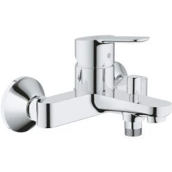 Grohe BauEdge Wannen-/Brausen-Einhandmischer-Set + Tempesta 100 2-Strahl-Handbrause Mit Wandhalterung, Chrom Einhandmischer BD1-Tempes -GROHE SHOP 64343819 2