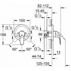 Mono-Hebelmischer Für Dusche Chrom Badarmatur Badezimmer Grohe Swift M5 UP -GROHE SHOP 65032820 2