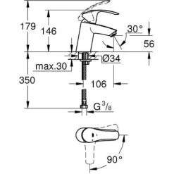 Grohe Eurosmart Einhand-Waschtischbatterie, 1/2″ S-Size (32154002) -GROHE SHOP 65976493 2