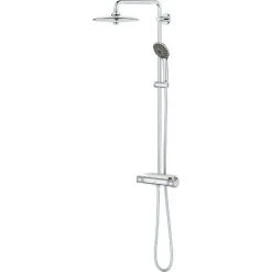 GROHE Vitalio Joy 260 - Duschsystem Inkl. Thermostat (wassersparend, Schwenkbarer 26 Cm Duschkopf, 3 Strahlarten Handbrause, Inkl. Ablage), Rund, Chrom, 26403002 -GROHE SHOP 66332949 2