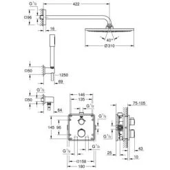 Grohe Grohtherm Duschsystem Unterputz Mit Rainshower Cosmopolitan 310 Chrom (34730000) -GROHE SHOP 66401681 2