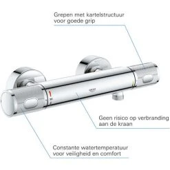 Grohe Grohtherm 1000 Performance | Thermostat-Brausebatterie, S-Anschlüsse - ProGrip Griff Mit Rändelstruktur & Spartaste| Chrom | 34776000 -GROHE SHOP 67264094 4