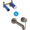 Grohe Essence Mischer-Set Einhebelmischer 2-Loch-Waschbecken Größe L Hartes Gebürstetes Graphit + Unterputzkörper (19967AL1-SET) -GROHE SHOP 68146874 1