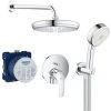 Grohe Eurosmart All-in-1 Brauseset Mit 21 Cm Kopfbrause + 3-Strahl-Handbrause, Chrom (25219001-PERFECT3JETS) -GROHE SHOP 68146882 1