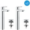 Grohe StartEdge 2er-Set Einhebelmischer Größe XL + Grohe Klick-Klack-Abläufe (23777000-DUO) -GROHE SHOP 68146895 1