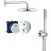 Grohe Grohtherm Unterputz Brausegarnitur Mit Thermostat, Kopfbrause 210 Mm + Handbrause Mit Wandhalterung, Chrom -GROHE SHOP 68146926 1