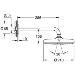 Grohe Grohtherm Unterputz Brausegarnitur Mit Thermostat, Kopfbrause 210 Mm + Handbrause Mit Wandhalterung, Chrom -GROHE SHOP 68146926 5