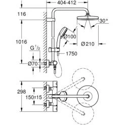 Grohe Tempesta Cosmopolitan System 210 Thermostatische Duschsäule (G-27922001) -GROHE SHOP 68147081 2