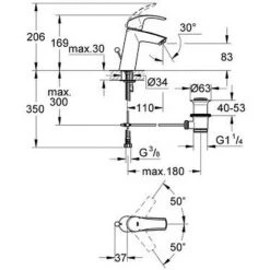 Grohe Eurosmart 1/2 Einhebel-Waschbeckenmischer, M-Size, Chrom (G-23322001) 5 Grohe Eurosmart 1/2 Einhebel-Waschbeckenmischer, M-Size, Chrom (G-23322001) -GROHE SHOP 68147362 2