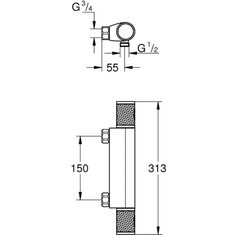 Grohe Grohtherm 1000 Performance Thermostat-Brausebatterie-Set + Tempesta 100 2-Strahl-Brauseset (34777000-Tempesta) 6 Grohe Grohtherm 1000 Performance Thermostat-Brausebatterie-Set + Tempesta 100 2-Strahl-Brauseset (34777000-Tempesta) – Bild 4