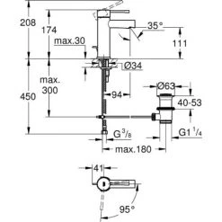 Grohe Essence Einhand-Waschtischbatterie, 1/2″ S-Size (23379001) -GROHE SHOP 68579892 2