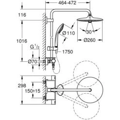 Grohe Vitalio Joy System 260 Duschsystem Mit Thermostatbatterie Für Die Wandmontage (26403001) -GROHE SHOP 68959166 2