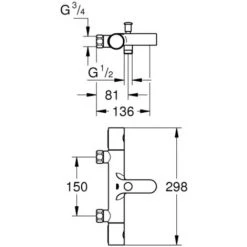 Grohe Grohtherm 800 Cosmopolitan Thermostat-Wannenbatterie, 1/2″ Chrom (34770000) -GROHE SHOP 68959313 2