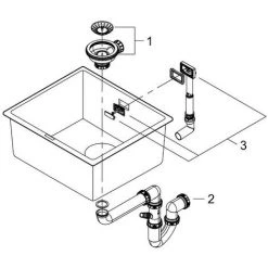 Grohe K700U Kompositspüle, 457x406mm Granit Grau -GROHE SHOP 68963849 2