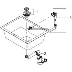 Grohe K700U Kompositspüle, 610x460mm Granit Grau 7 Grohe K700U Kompositspüle, 610x460mm Granit Grau -GROHE SHOP 68963857 2