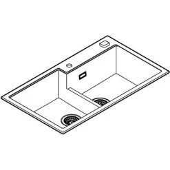 Grohe K500 Kompositspüle, 860x500mm Granit Schwarz -GROHE SHOP 68963860 3