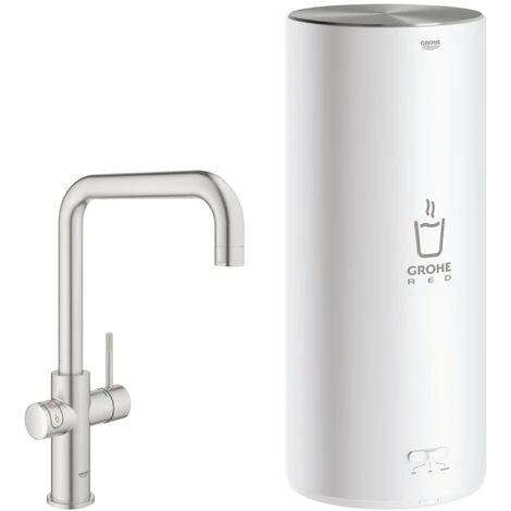 Grohe Red Kochendwasserhahn Mit U-Auslauf Und Kombikessel Supersteel 3 Grohe Red Kochendwasserhahn Mit U-Auslauf Und Kombikessel Supersteel